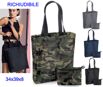 borsa shopper richiuidibile con soffietto