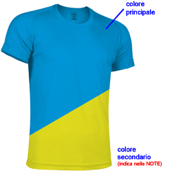  Crea maglietta sport Tua squadra maniche corte Bambino Unisex E3Ssport girocollo, cuciture laterali bicolore, con colori a TUA scelta Crea le Tue maglie - colori a scelta 108ES2B E3Ssport.it Stampa RicamoE3Ssport  E3S