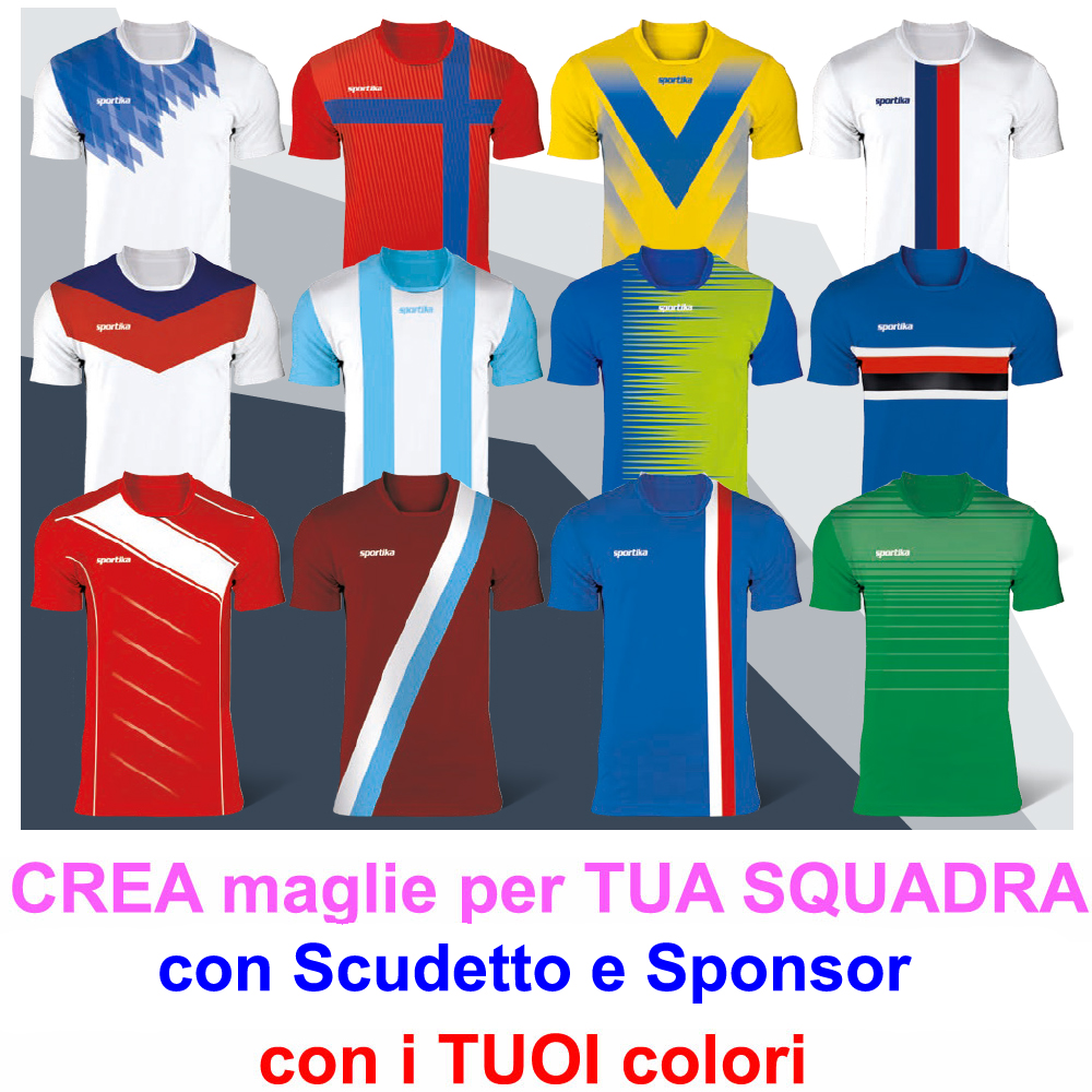 Crea Maglia calcio calcetto volley pallavolo tecnica, maniche