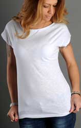  Maglietta T-Shirt maniche corte Fiammata Slub Donna Vesti collo ampio, aderente, taglio vivo Made in Italy Made in Italy 600VS2D E3Ssport.it Stampa RicamoE3Ssport  E3S