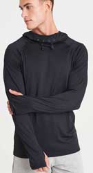  Maglietta T-Shirt maniche lunghe Tecnica Uomo  AWDis con cappuccio regolabile, polsi con foro per pollice tinta unita con etichetta strappabile JC037 Mens Cool Cowl Neck Top 602AW1A E3Ssport.it Stampa RicamoE3Ssport  E3S