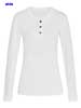 immagine aggiuntiva 2- Maglietta T-Shirt maniche lunghe Fiammata Slub Donna Stedman girocollo, cuciture laterali, 3 bottoni tinta unita con etichetta strappabile ST9580 Shawn Henley Long Sleeve 602SD2D E3Ssport.it Stampa RicamoE3Ssport  E3S