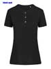 immagine aggiuntiva 1- Maglietta T-Shirt maniche corte Fiammata Slub Donna Stedman girocollo, cuciture laterali, 3 bottoni tinta unita con etichetta strappabile ST9530 Shawn Henley 604SD1D E3Ssport.it Stampa RicamoE3Ssport  E3S
