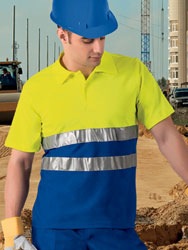  maglietta Polo manica corta Adulto Unisex Valento 2 bottoni, collo polo in tessuto con inserti e bande catarinfrangenti riflettenti alta visibilità Build POVABUI 610VA8A E3Ssport.it Stampa RicamoE3Ssport  E3S
