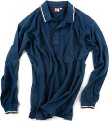  Polo maglietta manica lunga Uomo  MYDAY 3 bottoni righe tricolore Italia E0414 Becker Sport 612MD1A E3Ssport.it Stampa RicamoE3Ssport  E3S
