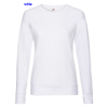 immagine aggiuntiva 3- Felpa girocollo Donna Fruit of the Loom non felpata sgarzata con polsi e fondo costina tinta unita Ladies Lightweight Raglan Sweat 621460 625FL3D E3Ssport.it Stampa RicamoE3Ssport  E3S