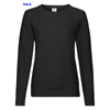 immagine aggiuntiva 4- Felpa girocollo Donna Fruit of the Loom non felpata sgarzata con polsi e fondo costina tinta unita Ladies Lightweight Raglan Sweat 621460 625FL3D E3Ssport.it Stampa RicamoE3Ssport  E3S