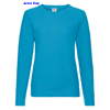 immagine aggiuntiva 9- Felpa girocollo Donna Fruit of the Loom non felpata sgarzata con polsi e fondo costina tinta unita Ladies Lightweight Raglan Sweat 621460 625FL3D E3Ssport.it Stampa RicamoE3Ssport  E3S