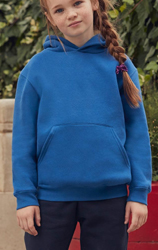  Felpa cappuccio Bambino Unisex Fruit of the Loom felpata con polsi e fondo costina, tascone marsupio tinta unita Kids Premium Hooded Sweat 620370 626FL1B E3Ssport.it Stampa RicamoE3Ssport  E3S