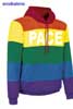  Felpa cappuccio Adulto Unisex Valento felpata con polsi e fondo costina, tascone marsupio con inserti arcobaleno Rainbow SUVARAI 626VA5A E3Ssport.it Stampa RicamoE3Ssport  E3S