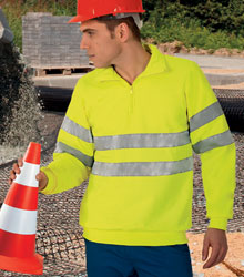 Felpa zip corta alta visibilità garzata Valento Road SUVAROA adulto 627VA3A
