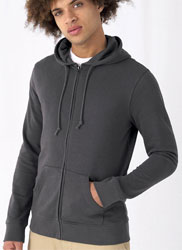 Felpa cotone organico B&C CWU35B Inspire Zipped Hood Ho cappuccio zip 628BC2A