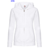 immagine aggiuntiva 3- Felpa cappuccio, zip lunga Donna Fruit of the Loom felpata con polsi e fondo costina, tascone marsupio tinta unita Ladies Premium Hooded Sweat Jacket 621180 628FL1D E3Ssport.it Stampa RicamoE3Ssport  E3S