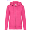 immagine aggiuntiva 6- Felpa cappuccio, zip lunga Donna Fruit of the Loom felpata con polsi e fondo costina, tascone marsupio tinta unita Ladies Premium Hooded Sweat Jacket 621180 628FL1D E3Ssport.it Stampa RicamoE3Ssport  E3S