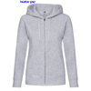 immagine aggiuntiva 7- Felpa cappuccio, zip lunga Donna Fruit of the Loom felpata con polsi e fondo costina, tascone marsupio tinta unita Ladies Premium Hooded Sweat Jacket 621180 628FL1D E3Ssport.it Stampa RicamoE3Ssport  E3S