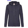 immagine aggiuntiva 8- Felpa cappuccio, zip lunga Donna Fruit of the Loom felpata con polsi e fondo costina, tascone marsupio tinta unita Ladies Premium Hooded Sweat Jacket 621180 628FL1D E3Ssport.it Stampa RicamoE3Ssport  E3S