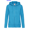 immagine aggiuntiva 9- Felpa cappuccio, zip lunga Donna Fruit of the Loom felpata con polsi e fondo costina, tascone marsupio tinta unita Ladies Premium Hooded Sweat Jacket 621180 628FL1D E3Ssport.it Stampa RicamoE3Ssport  E3S