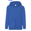 immagine aggiuntiva 5- Felpa cappuccio, zip lunga Bambino Unisex Fruit of the Loom felpata con polsi e fondo costina, tascone marsupio tinta unita Kids Classic Hooded Sweat Jacket 62045 628FL2B E3Ssport.it Stampa RicamoE3Ssport  E3S