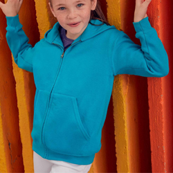  Felpa cappuccio, zip lunga Bambino Unisex Fruit of the Loom felpata con polsi e fondo costina, tascone marsupio tinta unita Kids Classic Hooded Sweat Jacket 62045 628FL2B E3Ssport.it Stampa RicamoE3Ssport  E3S