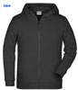 immagine aggiuntiva 4- Felpa Organica Ecosostenibile Bambino Unisex James & Nicholson non felpata sgarzata con cappuccio con zip cerniera lunga e tasche etichetta strappabile Children Zip Hoody JN8026K 628JN1B E3Ssport.it Stampa RicamoE3Ssport  E3S