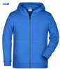 immagine aggiuntiva 8- Felpa Organica Ecosostenibile Bambino Unisex James & Nicholson non felpata sgarzata con cappuccio con zip cerniera lunga e tasche etichetta strappabile Children Zip Hoody JN8026K 628JN1B E3Ssport.it Stampa RicamoE3Ssport  E3S