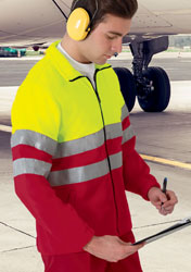 Pile alta visibilita zip lunga Valento Airport FPVAAIR adulto unisex 631VA2A