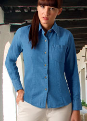 Camicia donna denim jeans taschino Valento Panter CSVADML adulto 640VA2D