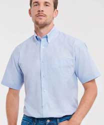 Camicia oxford Russell manica corta uomo unisex 641JZ8A