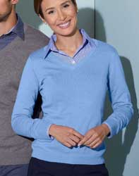  Maglia pullover, scollo V Donna Daiber maniche lunghe tinta unita JN658 Ladies V-Neck Pullover 651JN1D E3Ssport.it Stampa RicamoE3Ssport  E3S