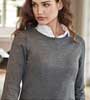  Pullover maglia maniche lunghe misto lana Donna Tee Jays girocollo, bordi in costina tinta unita TJ6006 Women Crew Neck 651TJ1D E3Ssport.it Stampa RicamoE3Ssport  E3S
