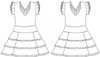  Vestito abitino smanicato Bambina Valento scollo V con gonna con voulant bicolore Buleria VEVABUL 668VA6F E3Ssport.it Stampa RicamoE3Ssport  E3S
