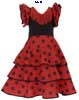  Vestito abitino smanicato Bambina Valento scollo V con gonna con voulant bicolore Buleria VEVABUL 668VA6F E3Ssport.it Stampa RicamoE3Ssport  E3S