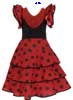  Vestito abitino smanicato Bambina Valento scollo V con gonna con voulant bicolore Buleria VEVABUL 668VA6F E3Ssport.it Stampa RicamoE3Ssport  E3S