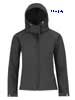  Giacca tecnica softshell 3 strati impermeabile antivento interno pile Donna B&C con cappuccio, tasche, taschino, polsi con velcro tinta unita CJW937 Hooded Softshell Women 724BC1D E3Ssport.it Stampa RicamoE3Ssport  E3S