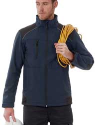 Giacca tecnica softshell 3 strati impermeabile antivento interno pile Uomo  B&C con tasche, taschino, polsi con velcro con inserti, tipping catarinfrangente CJUC42 Shield Softshell Pro 724BC3A E3Ssport.it Stampa RicamoE3Ssport  E3S