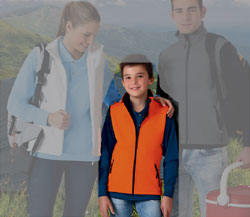  Giacca gilet tecnica softshell 3 strati impermeabile antivento interno pile Bambino Unisex Valento senza maniche, con tasche e zip lunga intera tinta unita Tundra CHVATUN bambino unisex 725VA1B E3Ssport.it Stampa RicamoE3Ssport  E3S