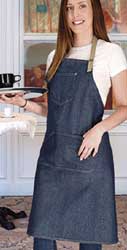 Grembiule jeans pettorina tasca Valento Coriander DEVACOR cuoco mensa 824VA7A