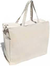 borsa shopper cotone ampia con zip e soffietti manico medio 831NA12u