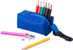 Astuccio con zip cerniera 8 matite colorate temperino 876DL7G