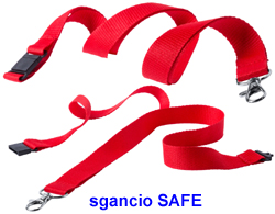  Lanyard Nastro collo Portabadge DL con moschettone, con sgancio SAFE di sicurezza tinta unita 20x500 mm + sgancio SAFE sicurezza 880DL5G E3Ssport.it Stampa RicamoE3Ssport  E3S