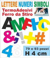 lettere numeri transfer termoadesivi 4 cm 908ES1U