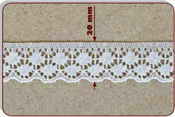 Pizzo per bordi 20 mm passamaneria da cucire in rotoli 918RN23U