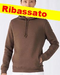Felpa cotone organico B&C CWU33B Inspire Hooded cappuccio uomo unisex 626BC3A