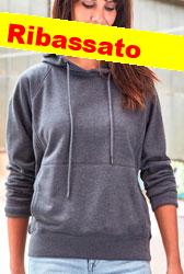Felpa cotone organico James Nicholson JN8023 cappuccio donna felpata 626JN1D